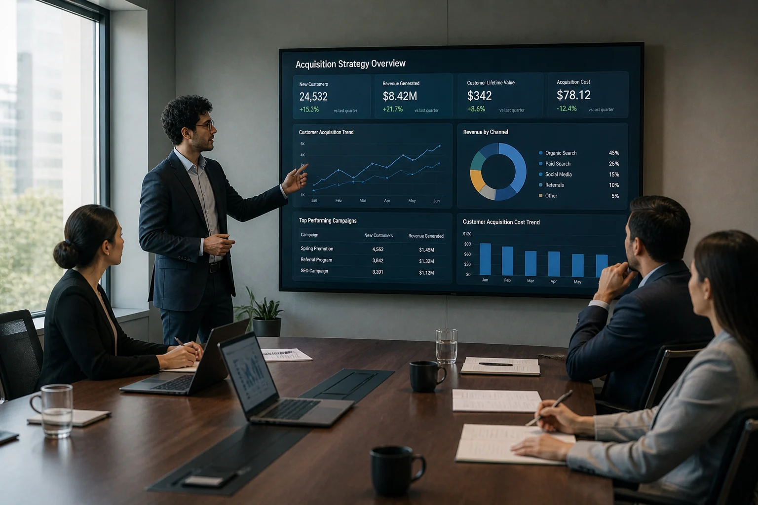 Revenue growth dashboard